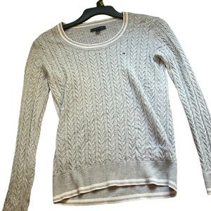 Tommy Hilfiger grey striped scoop neck sweater size small